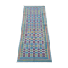 Tapis couloir bleu fait main traditionnel