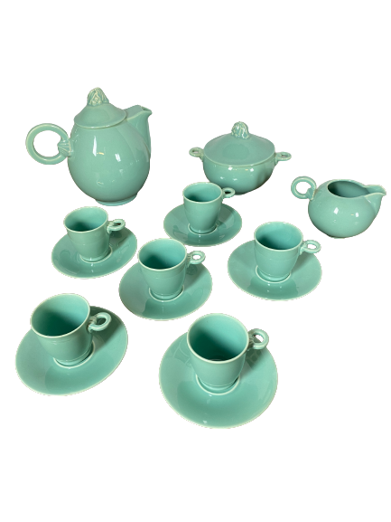 Celadon green coffee service