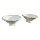 Pair of signed cement garden basins