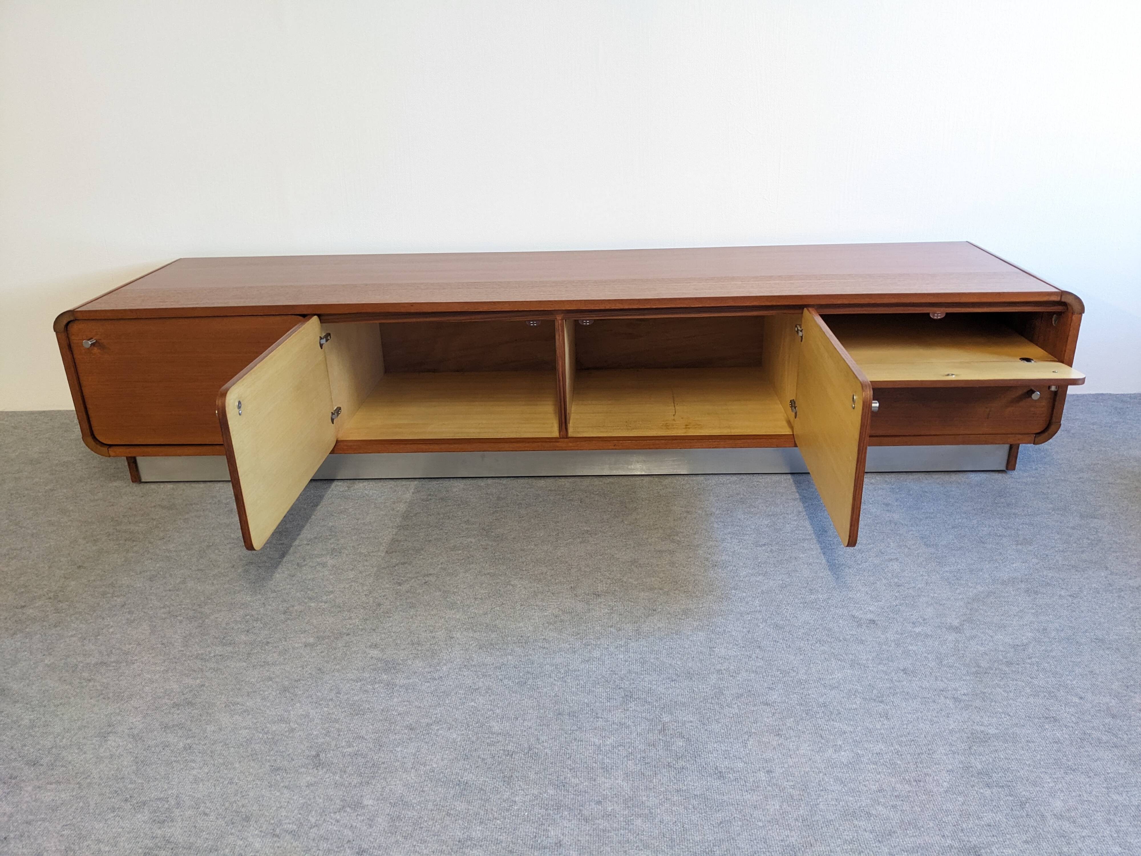 Low Space Age teak sideboard from the 60s/70s