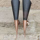 Pair of vintage 50s copper and metal wall lights