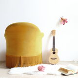 Mustard yellow velvet toad armchair