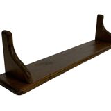 Vintage book shelf wall rack 1970s wood minimalist design