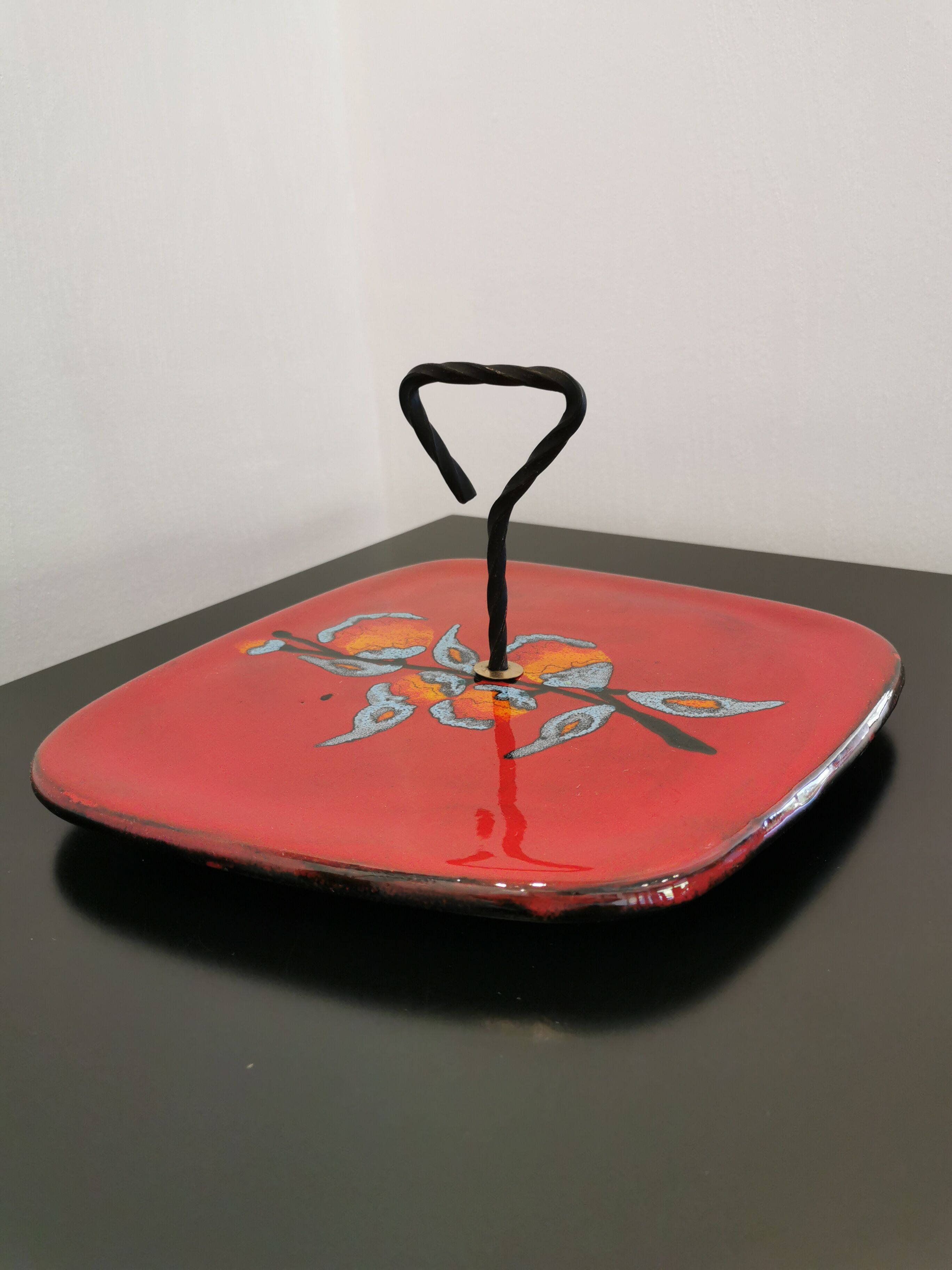 Poet Laval earthenware platter by Didier