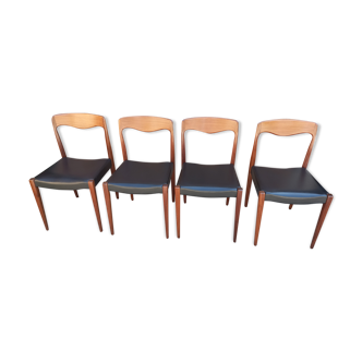 Suite de quatre chaises teck vintage