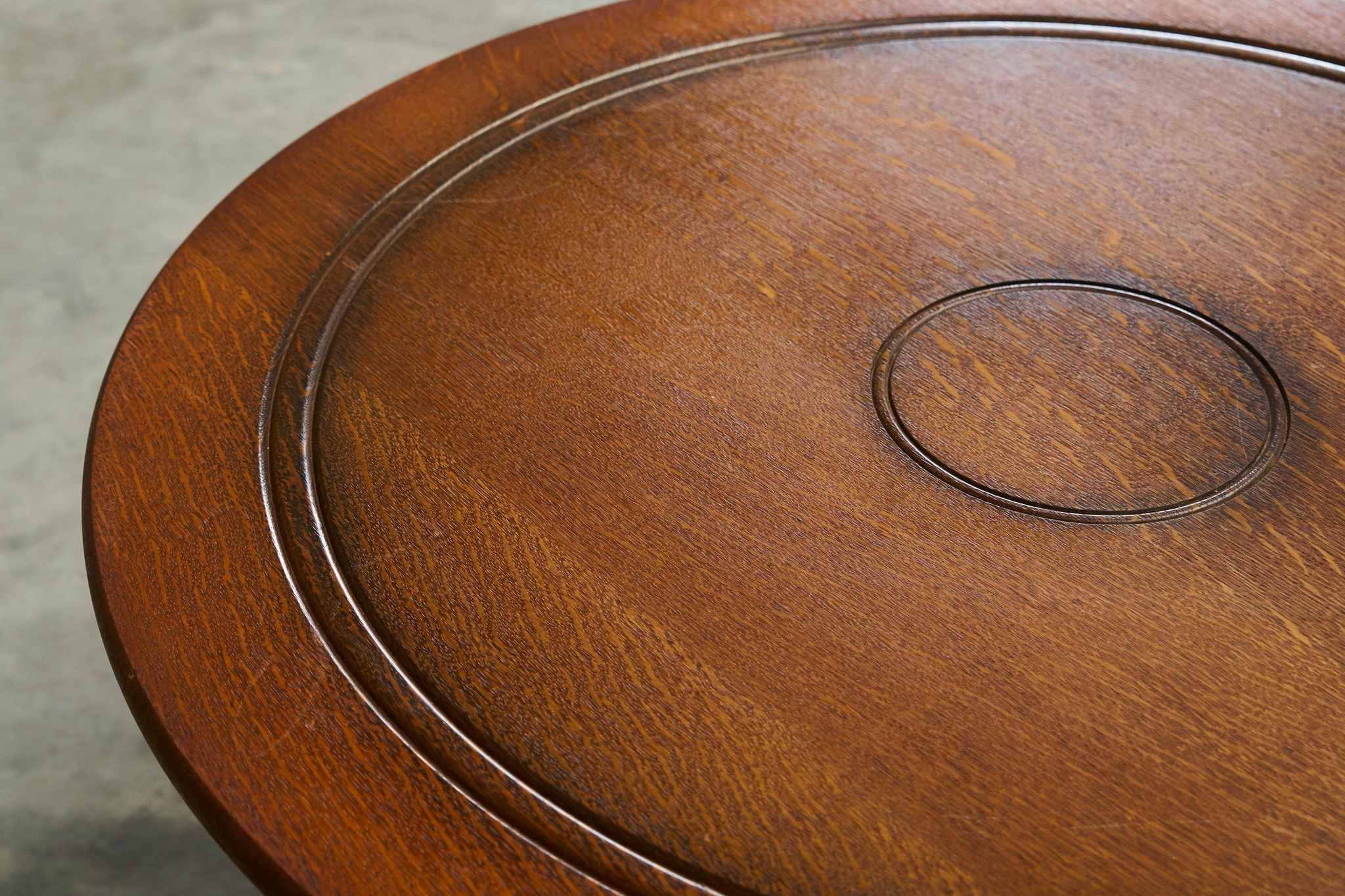 H. Pander & Sons Round Table in Solid Oak with Baluster Legs, 1920s