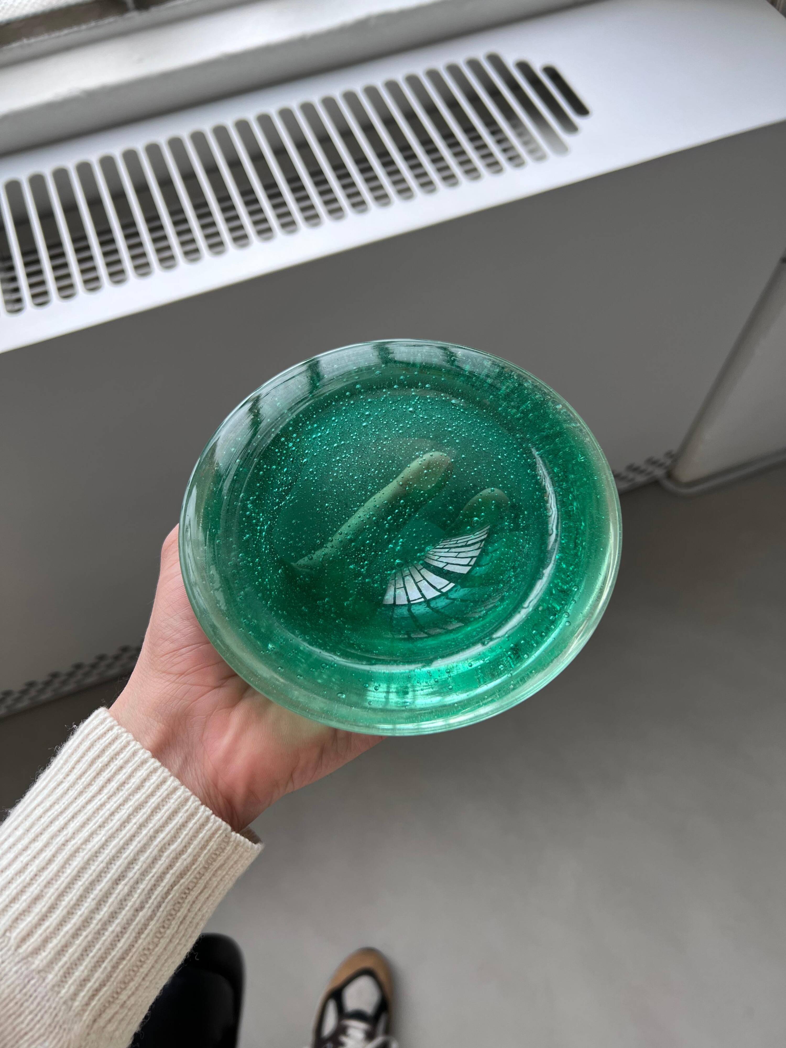 Bol vintage "Bullicante" en verre de Murano, de style Seguso, décoratif rare.