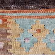Handmade Grey Large  Kilim Rug, Geometric Flatweave Wool Carpet 294x218 cm