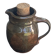 Pitcher, carafe, refreshing jug, ice cube jug, in brown glazed stoneware,