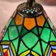 bronze and brass lamp tiffany style glass lampshade 38x32 inter on socket