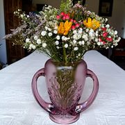 Vintage purple art deco verelys vase, "les campanules" model