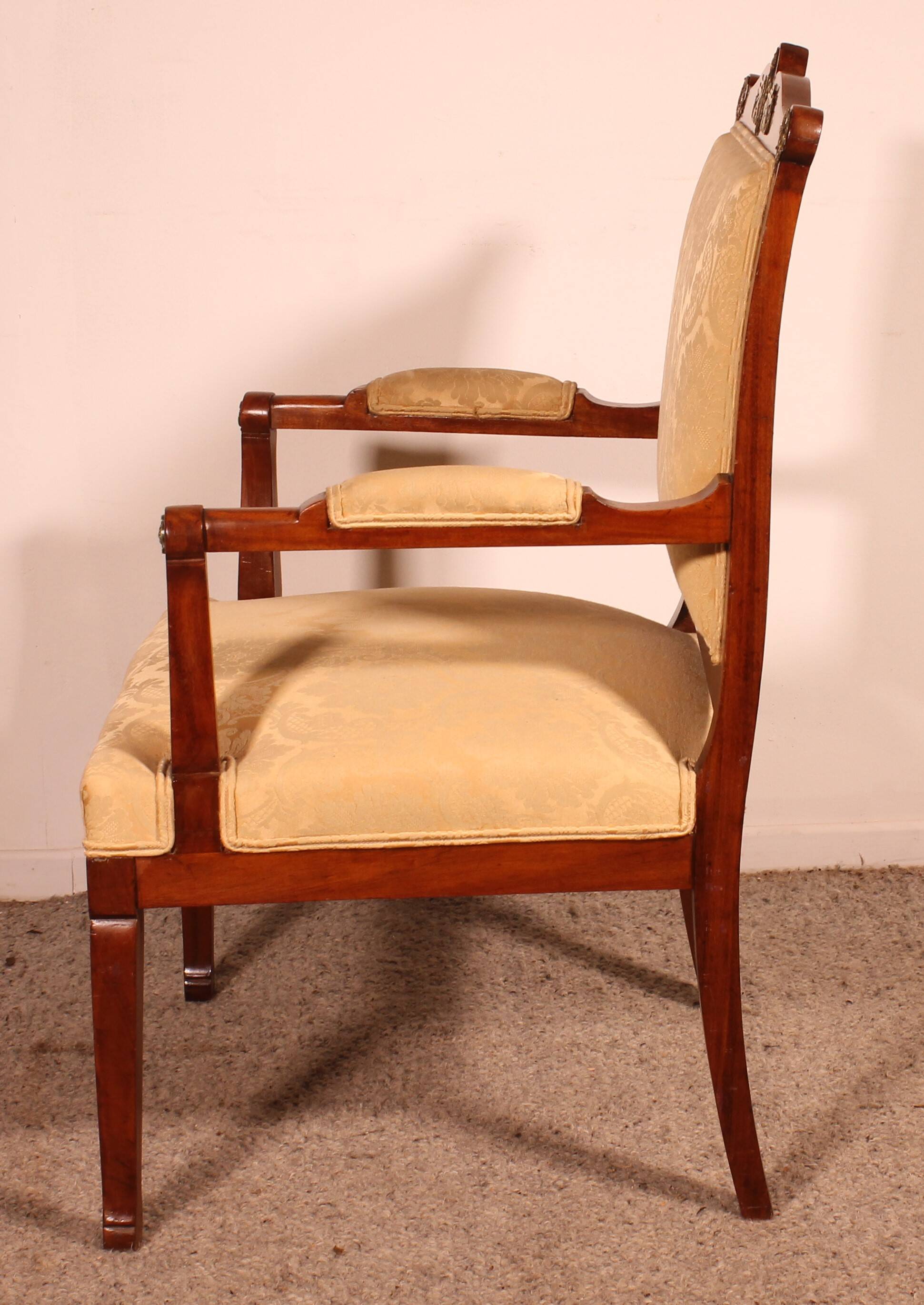 Mahogany Empire Style Armchair