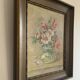 Antique oil painting still life with flowers 1936, signed
