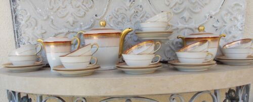 Tea tea porcelain coffee Limoges Ahrenfeldt gilding