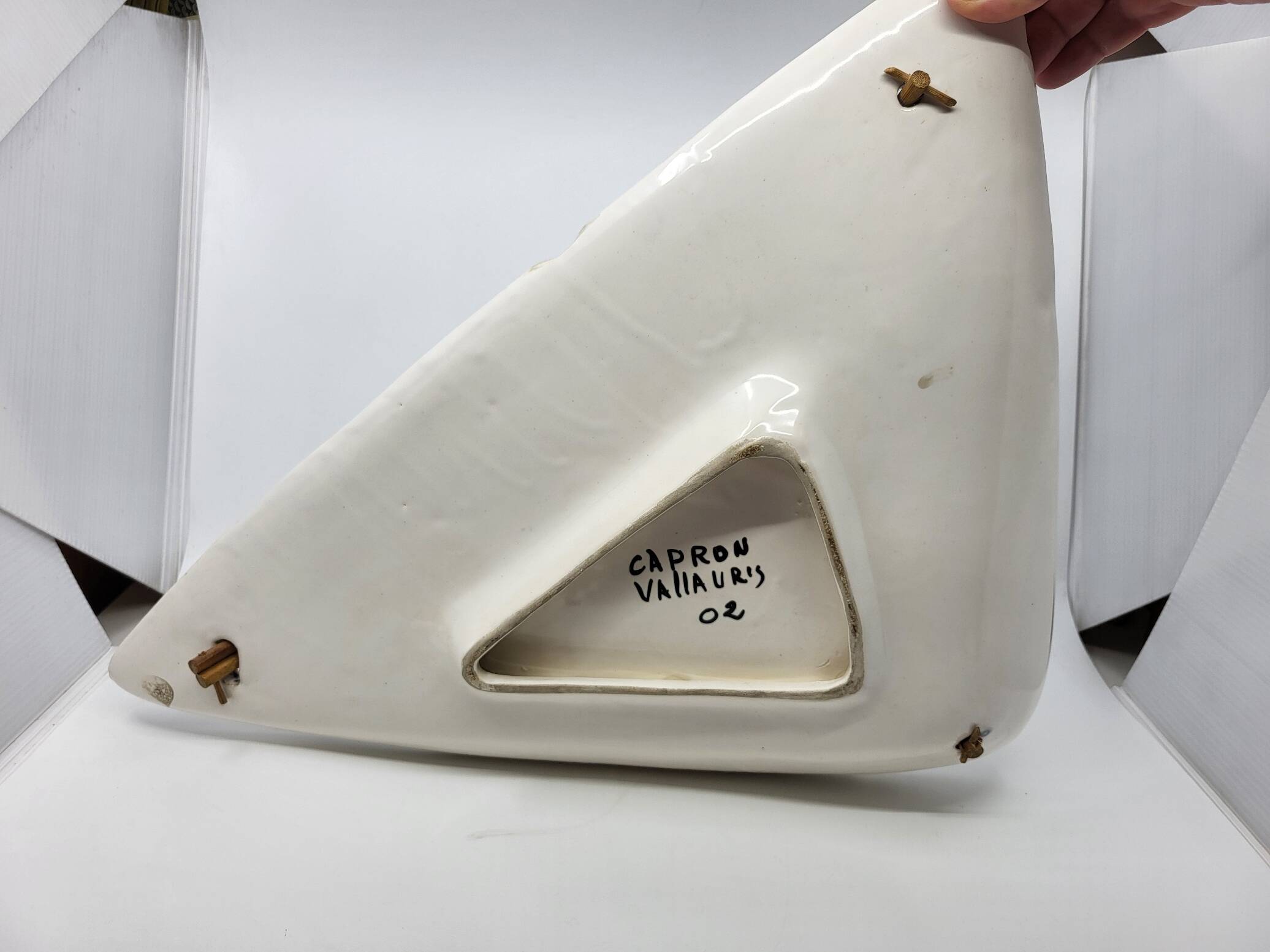 Colossal Roger Capron ceramic cup from the French Riviera, 1950s