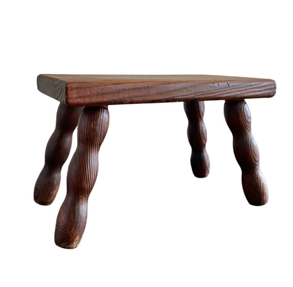 Wooden footrest stool