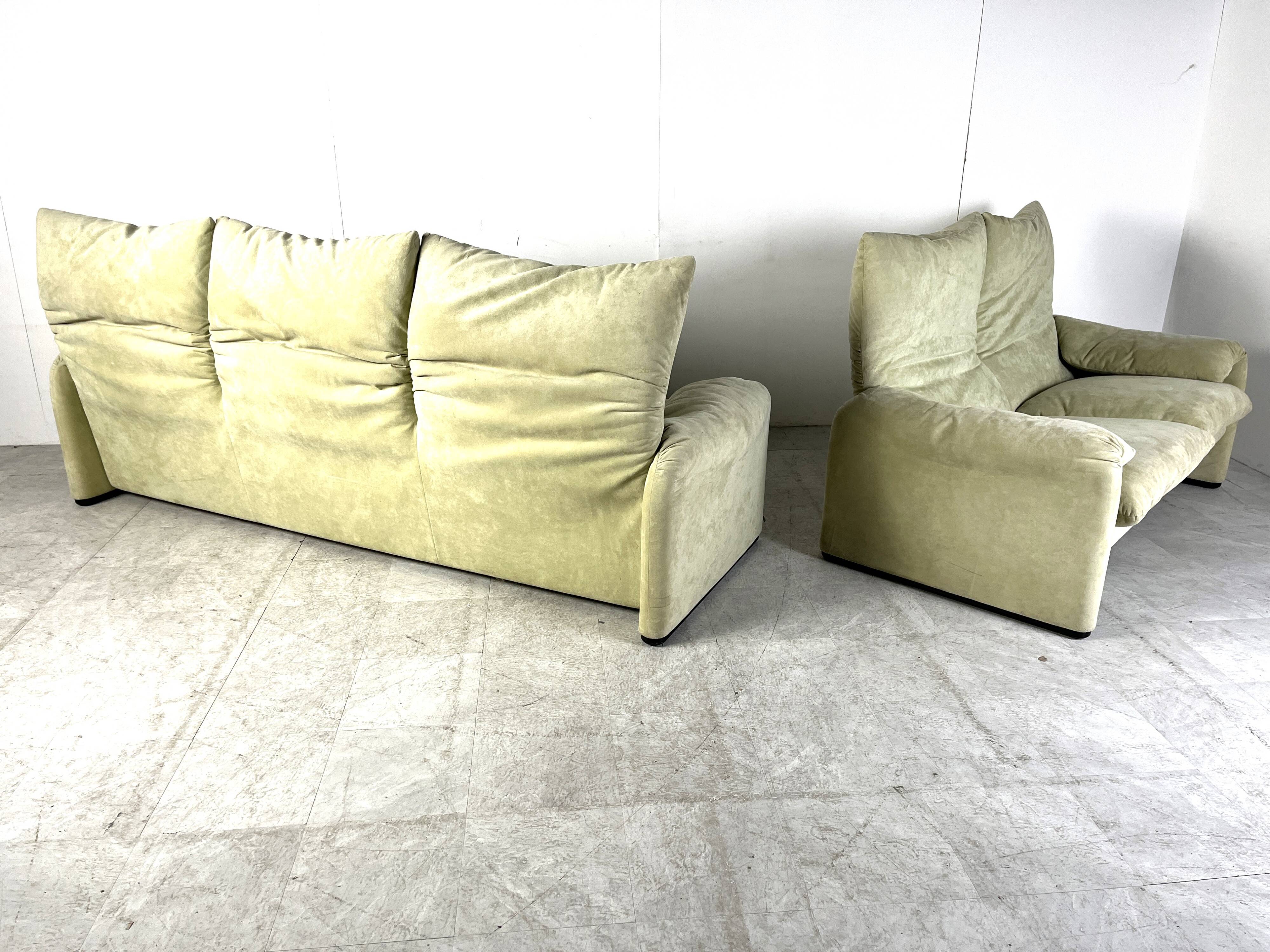 Maralunga sofa set by Vico Magistretti for Cassina