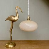 Vintage lampshade pendant light in pale yellow opaline