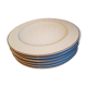 Set of 6 flat plates porcelain liserets gold Guy Degrenne