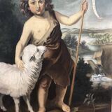 Painting Oil on canvas after Murillo Saint Jean Batiste early 20th century