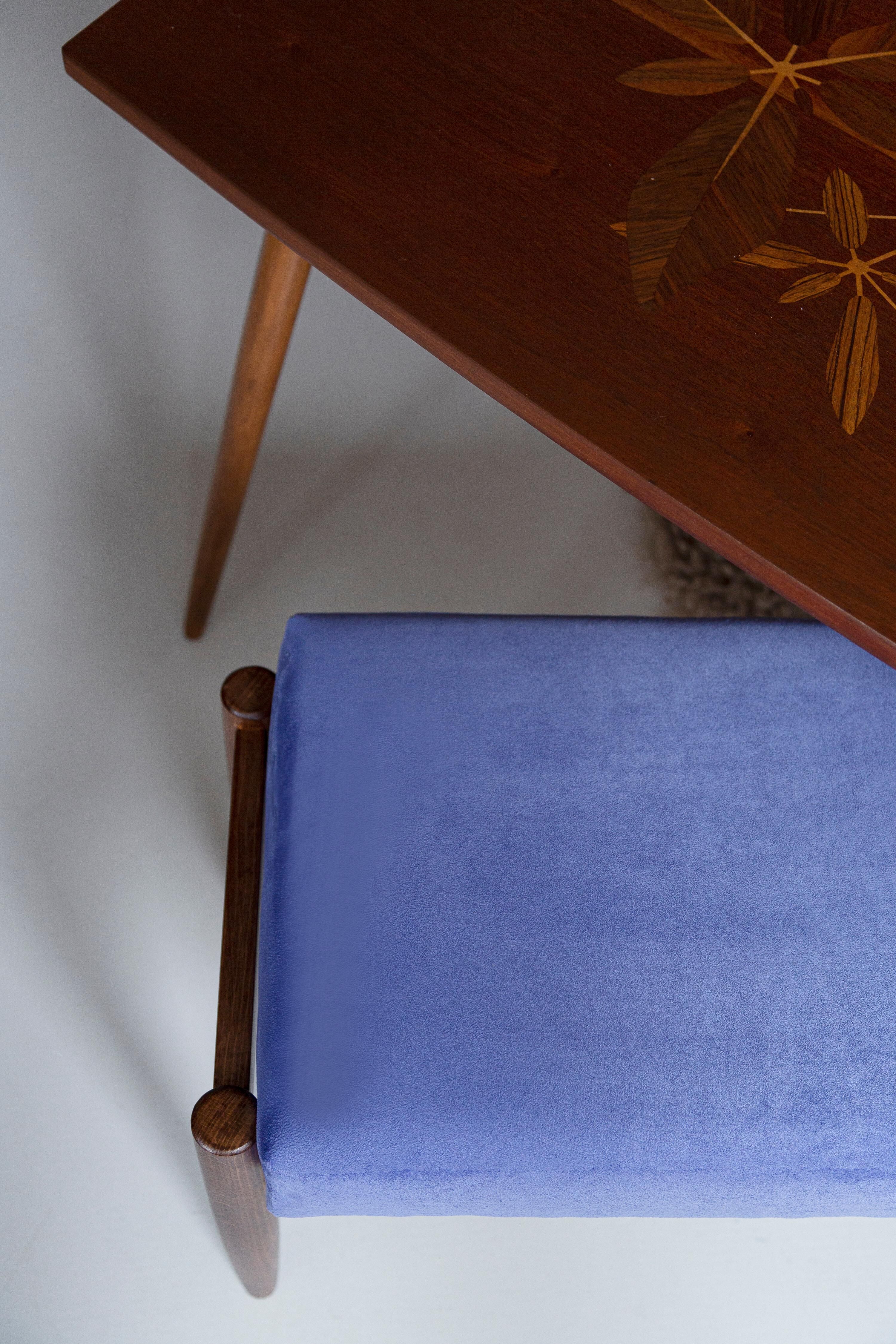 Pair of vintage purple stools from the mid-century, Edmund Homa, 1960s.