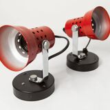 Pair of 1970s red and black wall lights