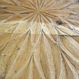 Large 19th century sculpted sled coffee table, folk art, France