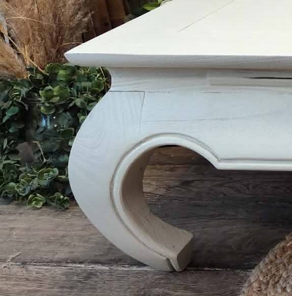 Low table in exotic wood with its safety glass