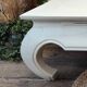 Low table in exotic wood with its safety glass