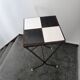 Vintage art deco table in wrought iron and black and white ceramic
