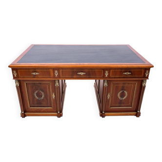 Large double-sided Empire-style desk, France, circa 1870. After renovation.