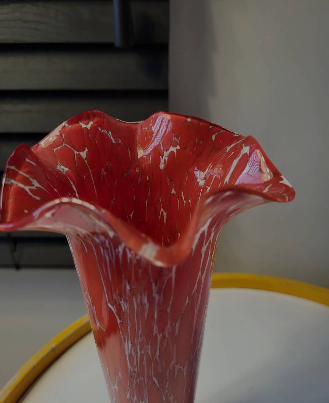 Vase Art déco en verre de Bohême