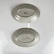 Duo de ravier en porcelaine, Badonviller, fleur rouge, 1950