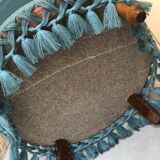 Glacier blue velvet toad heater chair