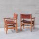 Pair of Mid-Century French Leather Armchairs