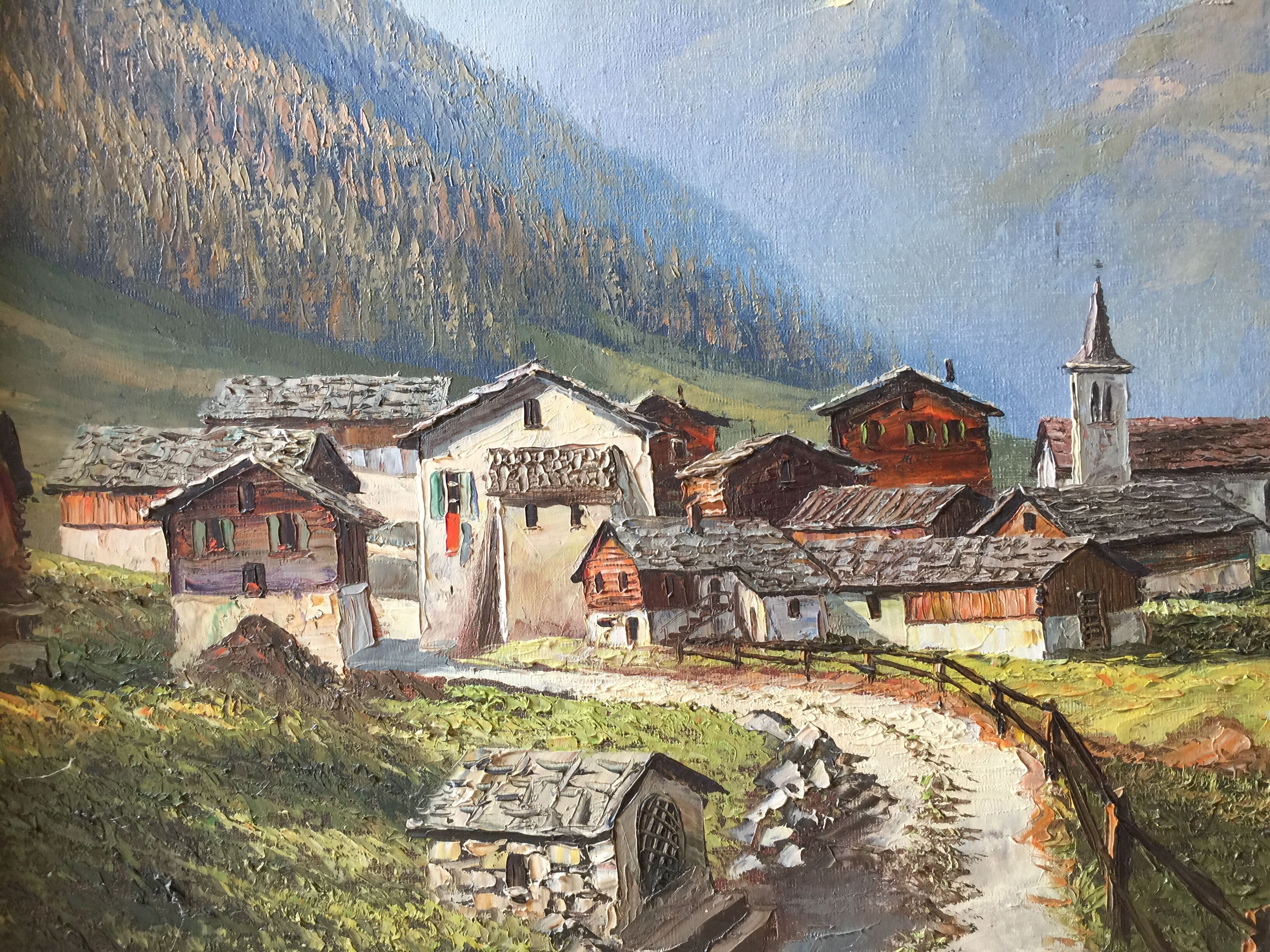 Huile sur toile signée e.janin