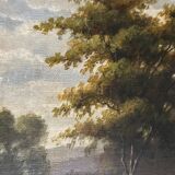 French oil painting from 1880s depicting a park promenade during Victorian era in Paris. Impressioni