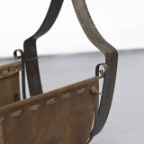 Brutalist Vintage Mid-Century Magazine Rack