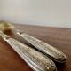 Horn and silver-plated salad cutlery, early 20th century.