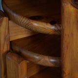 Mid-20th century, set of 4 vintage stackable pine stools, Danish design.