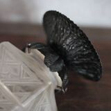 Art Deco pendant light, Art Deco tiered glass globe chandelier, skyscraper lamp