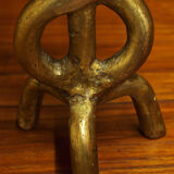 Brutalist bronze chandelier