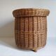 Vintage wicker laundry basket handmade in the 1970s