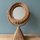 Vintage rattan table psyche mirror