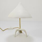 White brass desk or table lamp in the Louis Kalff style from the 1950s.
