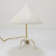 White brass desk or table lamp in the Louis Kalff style from the 1950s.