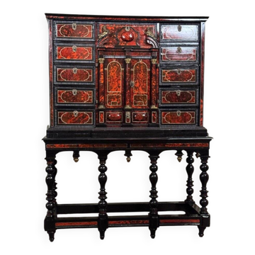Important Antwerp cabinet in tortoiseshell, ebony and bronze, 17th century