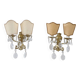Sconces In Gilded Bronze And Crystal, 1980s, Set Of 2