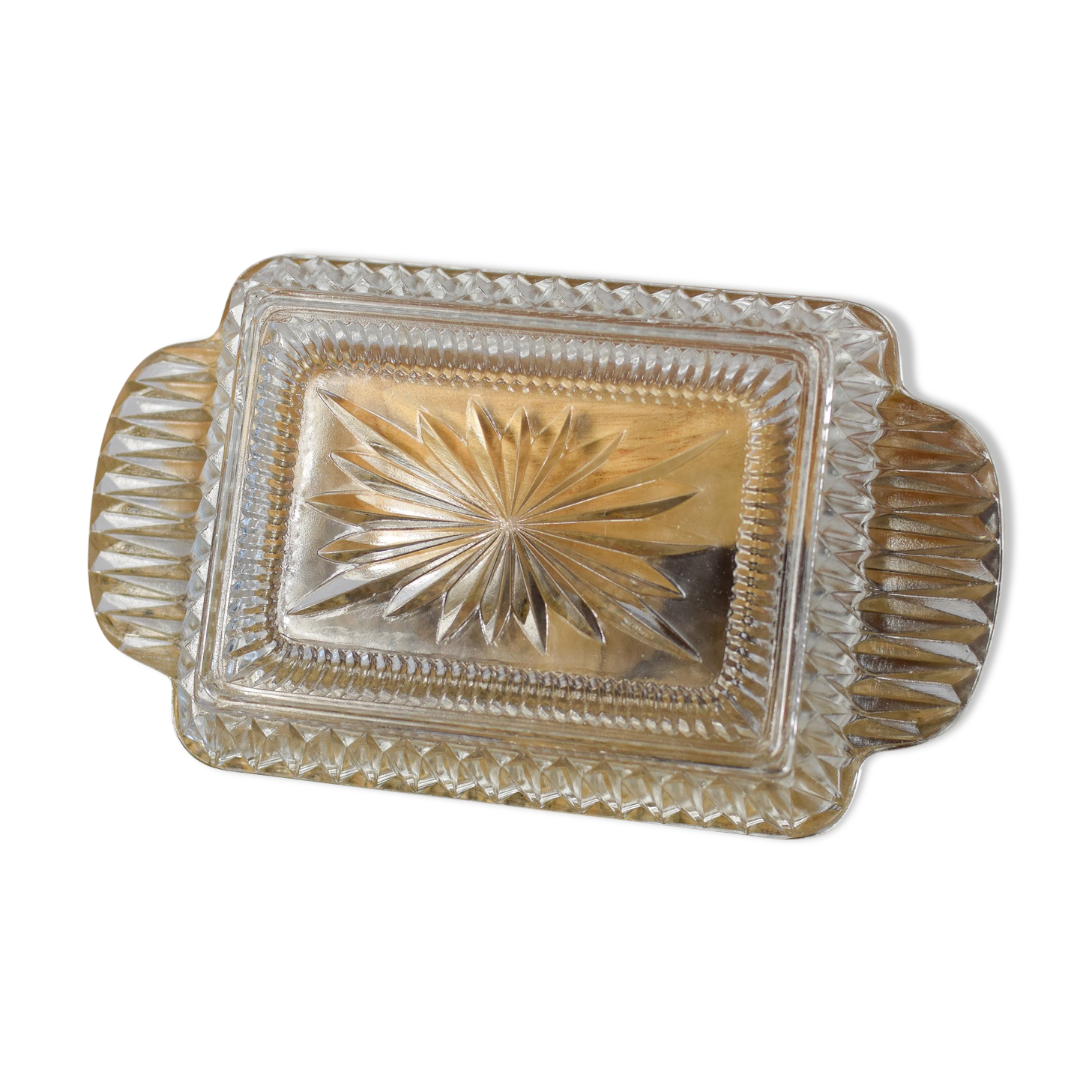 Vintage molded glass butter maker