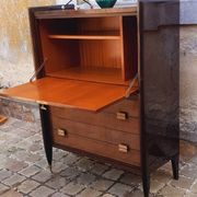 Secrétaire vintage année 60 en acajou marque Mobilor